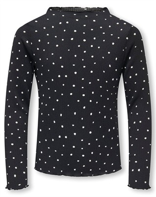 KOGMelia L/S Top - Black/Dots Cloud